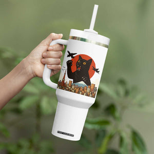 Funny Giant Cat Monster Roaring Tokyo Japan Tumbler With Handle TS12 Print Your Wear