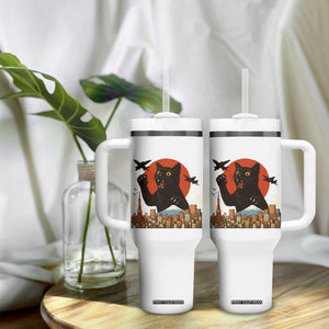 Funny Giant Cat Monster Roaring Tokyo Japan Tumbler With Handle TS12 Print Your Wear