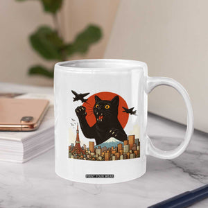 Funny Giant Cat Monster Roaring Tokyo Japan Coffee Mug TS12 Print Your Wear