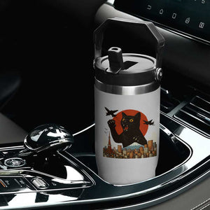 Funny Giant Cat Monster Roaring Tokyo Japan Flip Straw Tumbler TS12 Print Your Wear