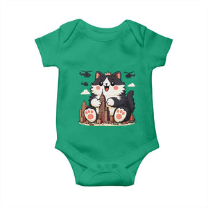 Funny Giant Cat Monster Invades City Baby Onesie Cat Lover Gift TS12 Irish Green Print Your Wear