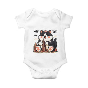 Funny Giant Cat Monster Invades City Baby Onesie Cat Lover Gift TS12 White Print Your Wear