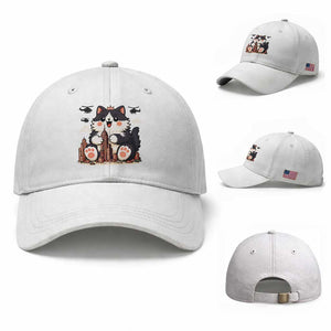 Funny Giant Cat Monster Invades City Baseball Cap Cat Lover Gift TS12 Baseball Cap Universal Fit White Print Your Wear
