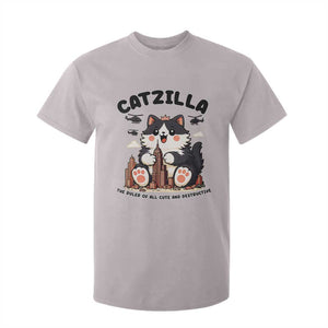 Cute Catzilla T Shirt For Kid The Ruler Of All Cute And Destructive Funny TS12 Ice Gray Print Your Wear