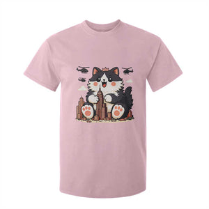 Funny Giant Cat Monster Invades City T Shirt For Kid Cat Lover Gift TS12 Light Pink Print Your Wear