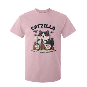 Cute Catzilla T Shirt For Kid The Ruler Of All Cute And Destructive Funny TS12 Light Pink Print Your Wear
