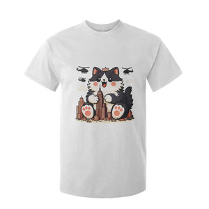 Funny Giant Cat Monster Invades City T Shirt For Kid Cat Lover Gift TS12 White Print Your Wear