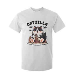 Cute Catzilla T Shirt For Kid The Ruler Of All Cute And Destructive Funny TS12 White Print Your Wear