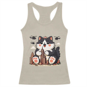 Funny Giant Cat Monster Invades City Racerback Tank Top Cat Lover Gift TS12 Sand Print Your Wear