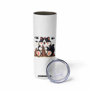 Funny Giant Cat Monster Invades City Skinny Tumbler Cat Lover Gift TS12 Print Your Wear