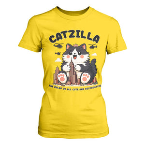 Cute Catzilla T Shirt For Women The Ruler Of All Cute And Destructive Funny TS12 Daisy Print Your Wear