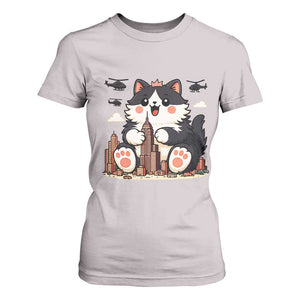Funny Giant Cat Monster Invades City T Shirt For Women Cat Lover Gift TS12 Ice Gray Print Your Wear