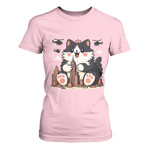 Funny Giant Cat Monster Invades City T Shirt For Women Cat Lover Gift TS12 Light Pink Print Your Wear