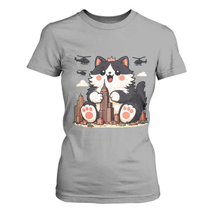 Funny Giant Cat Monster Invades City T Shirt For Women Cat Lover Gift TS12 Sport Gray Print Your Wear