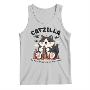 Cute Catzilla Tank Top The Ruler Of All Cute And Destructive Funny TS12 Ash Print Your Wear