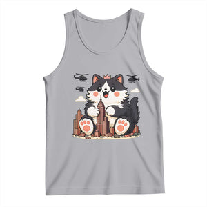 Funny Giant Cat Monster Invades City Tank Top Cat Lover Gift TS12 Athletic Heather Print Your Wear