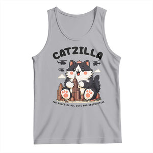 Cute Catzilla Tank Top The Ruler Of All Cute And Destructive Funny TS12 Athletic Heather Print Your Wear