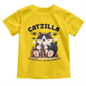 Cute Catzilla Toddler T Shirt The Ruler Of All Cute And Destructive Funny TS12 Daisy Print Your Wear