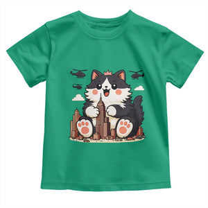 Funny Giant Cat Monster Invades City Toddler T Shirt Cat Lover Gift TS12 Irish Green Print Your Wear