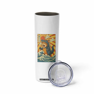 Catzilla Skinny Tumbler Kawaii Cat Monster Japanese Sun Wave Art TS12 Print Your Wear