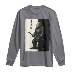 Samurai Bigfoot Long Sleeve Shirt Japanese Vintage Graphic Sumie Warrior Art TS12 Charcoal Print Your Wear