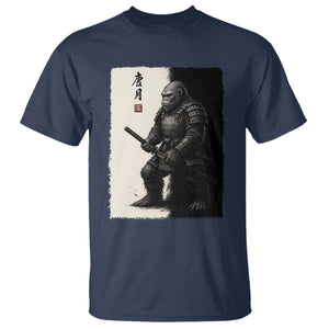 Samurai Bigfoot T Shirt Japanese Vintage Graphic Sumie Warrior Art TS12 Navy Print Your Wear