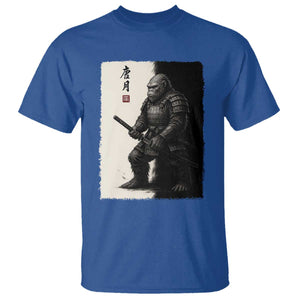 Samurai Bigfoot T Shirt Japanese Vintage Graphic Sumie Warrior Art TS12 Royal Blue Print Your Wear