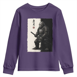 Samurai Bigfoot Youth Sweatshirt Japanese Vintage Graphic Sumie Warrior Art TS12 Purple Print Your Wear
