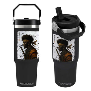 Afro American Samurai Flip Straw Tumbler Japanese Vintage Graphic Sumie Katana TS12 One Size: 30 oz Black Print Your Wear