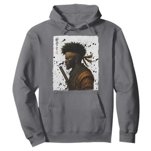 Afro American Samurai Hoodie Japanese Vintage Graphic Sumie Katana TS12 Charcoal Print Your Wear