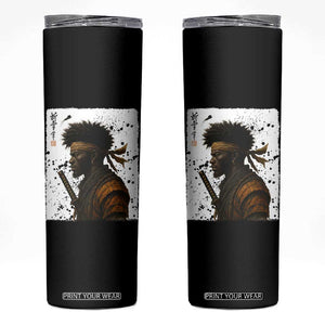 Afro American Samurai Skinny Tumbler Japanese Vintage Graphic Sumie Katana TS12 Black Print Your Wear