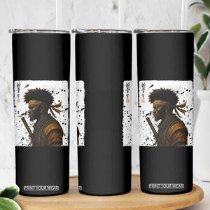 Afro American Samurai Skinny Tumbler Japanese Vintage Graphic Sumie Katana TS12 Print Your Wear