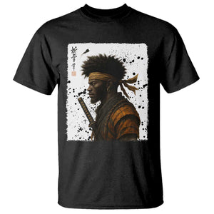 Afro American Samurai T Shirt Japanese Vintage Graphic Sumie Katana TS12 Black Print Your Wear