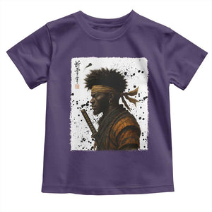 Afro American Samurai Toddler T Shirt Japanese Vintage Graphic Sumie Katana TS12 Purple Print Your Wear