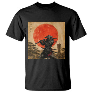 Japanese Samurai T Shirt Warrior With Katana Vintage Ukiyoe Style TS12 Black Print Your Wear