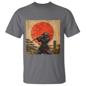 Japanese Samurai T Shirt Warrior With Katana Vintage Ukiyoe Style TS12 Charcoal Print Your Wear