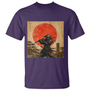 Japanese Samurai T Shirt Warrior With Katana Vintage Ukiyoe Style TS12 Purple Print Your Wear