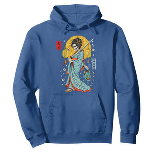 Horror Samurai Geisha Skull Hoodie Japanese Kimono And Katana TS12 Royal Blue Print Your Wear