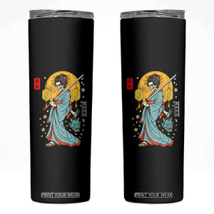 Horror Samurai Geisha Skull Skinny Tumbler Japanese Kimono And Katana TS12 Black Print Your Wear