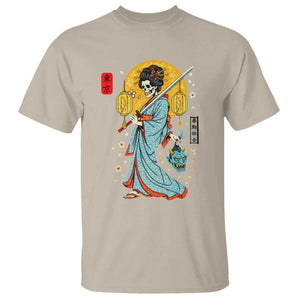 Gothic Samurai Geisha Skeleton T Shirt Japanese Kimono And Katana TS12 Sand Print Your Wear