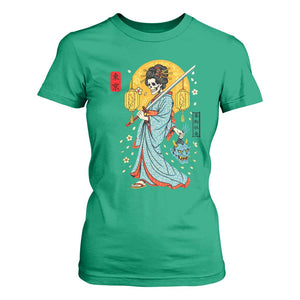 Gothic Samurai Geisha Skeleton T Shirt For Women Japanese Kimono And Katana TS12 Irish Green Print Your Wear