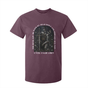 Christian Knight Templar Crusader T Shirt For Kid The Devil Saw Me With My Head Down And Thought He'd Won TS12 Maroon Print Your Wear