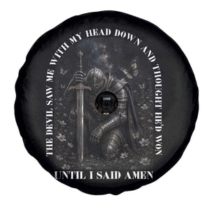 Christian Knight Templar Crusader Spare Tire Cover The Devil Saw Me With My Head Down And Thought He'd Won TS12 Print Your Wear