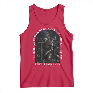 Christian Knight Templar Crusader Tank Top The Devil Saw Me With My Head Down And Thought He'd Won TS12 Red Print Your Wear