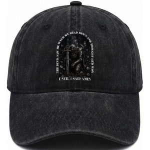 Christian Knight Templar Crusader Washed Cotton Baseball Cap The Devil Saw Me With My Head Down And Thought He'd Won TS12 Print Your Wear