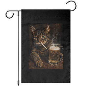 Funny Smoking Cat Garden Flag Cigarette Kitty Beer Lover TS12 Black Print Your Wear