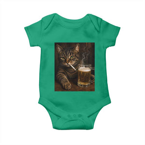 Funny Smoking Cat Baby Onesie Cigarette Kitty Beer Lover TS12 Irish Green Print Your Wear