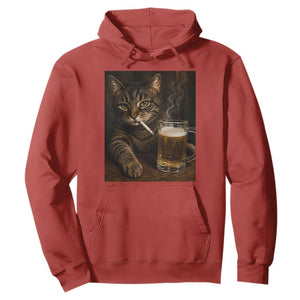 Funny Smoking Cat Hoodie Cigarette Kitty Beer Lover TS12 Red Print Your Wear