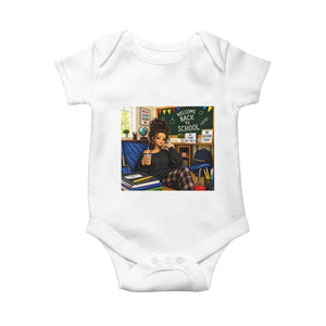 Funny Back To School Doll Face Meme Baby Onesie Coffee Teacher Gift TS12 White Print Your Wear