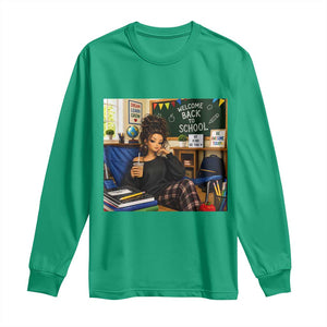 Funny Back To School Doll Face Meme Long Sleeve Shirt Coffee Teacher Gift TS12 Irish Green Print Your Wear